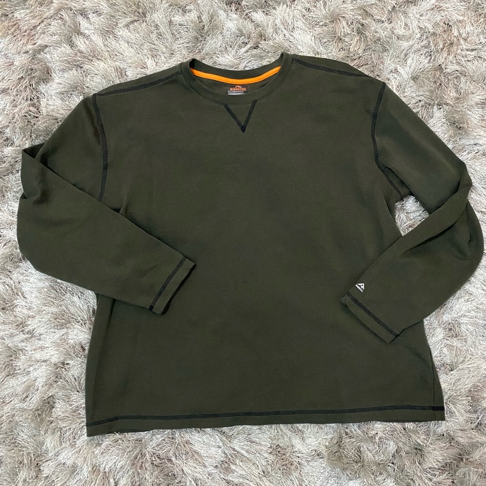 Ridgecut Men’s Olive Green Crew Neck Long sleeve Toughwear shirt